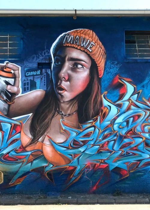 Graffiti urbano wildstyle en técnica 3D realista