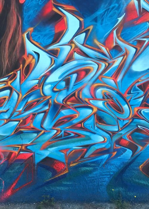 Graffiti urbano wildstyle en técnica 3D realista