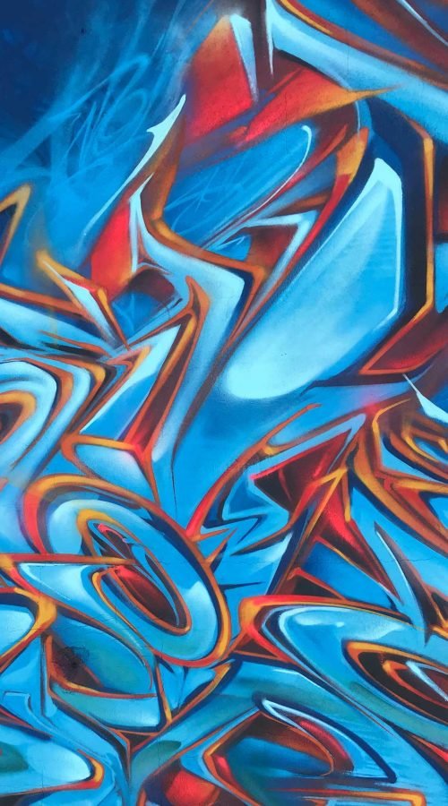 Graffiti urbano wildstyle en técnica 3D realista