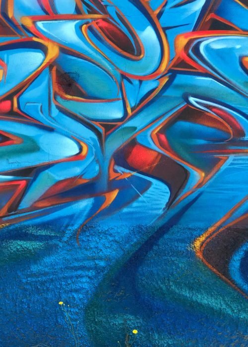 Graffiti urbano wildstyle en técnica 3D realista