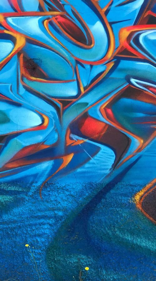 Graffiti urbano wildstyle en técnica 3D realista