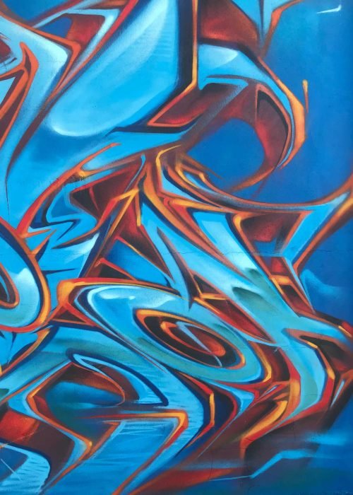 Graffiti urbano wildstyle en técnica 3D realista