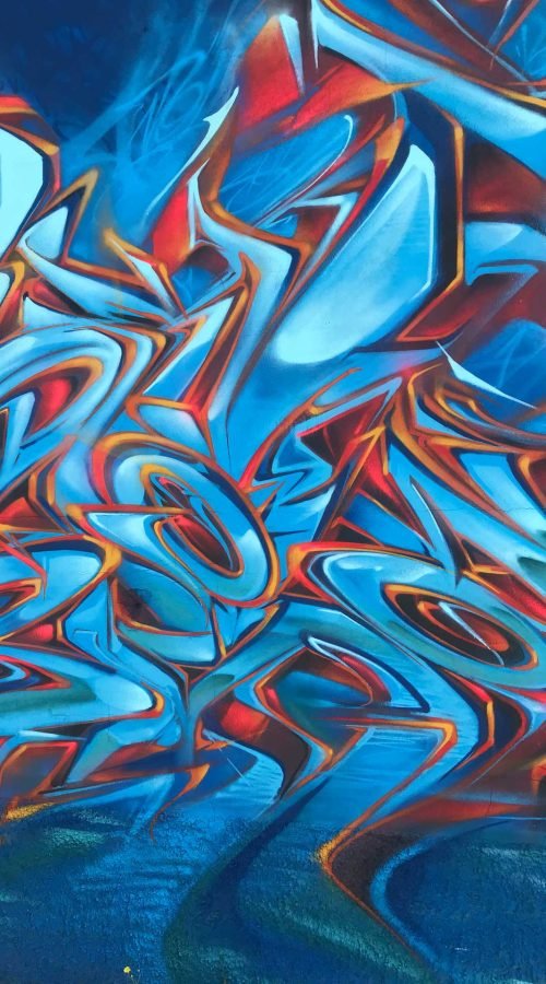 Graffiti urbano wildstyle en técnica 3D realista