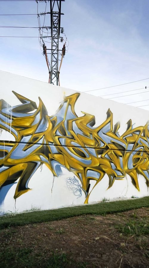 Mural 3D wildstyle con colores vibrantes