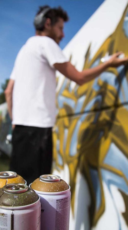Mural 3D wildstyle con colores vibrantes