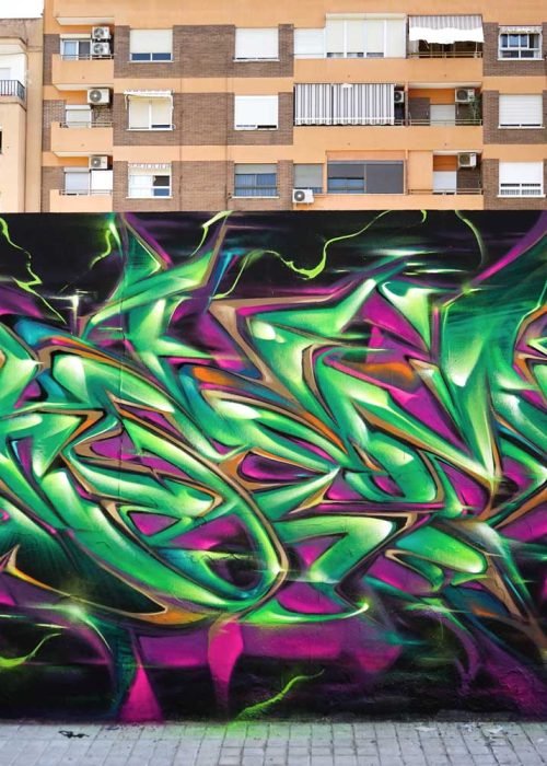 Arte mural 3D wildstyle con profundidad realista