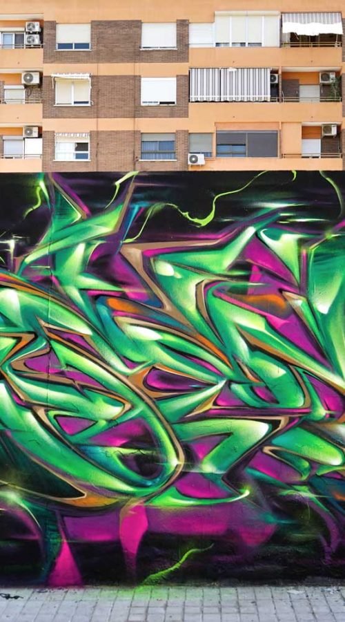 Arte mural 3D wildstyle con profundidad realista