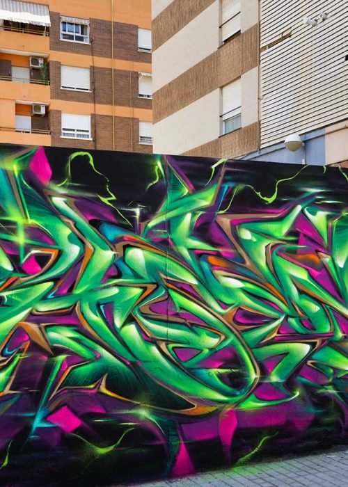 Arte mural 3D wildstyle con profundidad realista