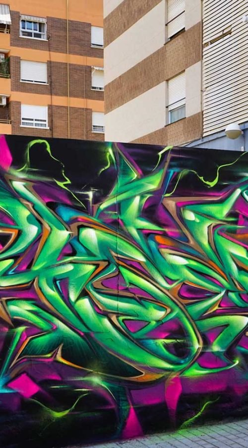 Arte mural 3D wildstyle con profundidad realista