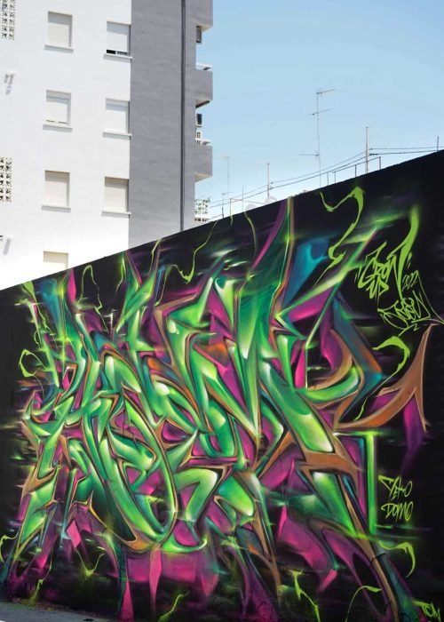 Arte mural 3D wildstyle con profundidad realista