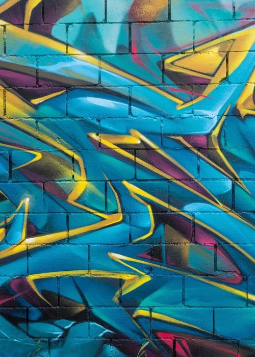 Graffiti tridimensional wildstyle con formas energéticas