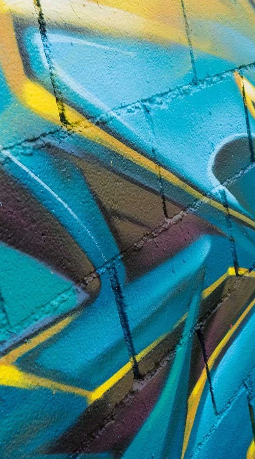 Graffiti tridimensional wildstyle con formas energéticas