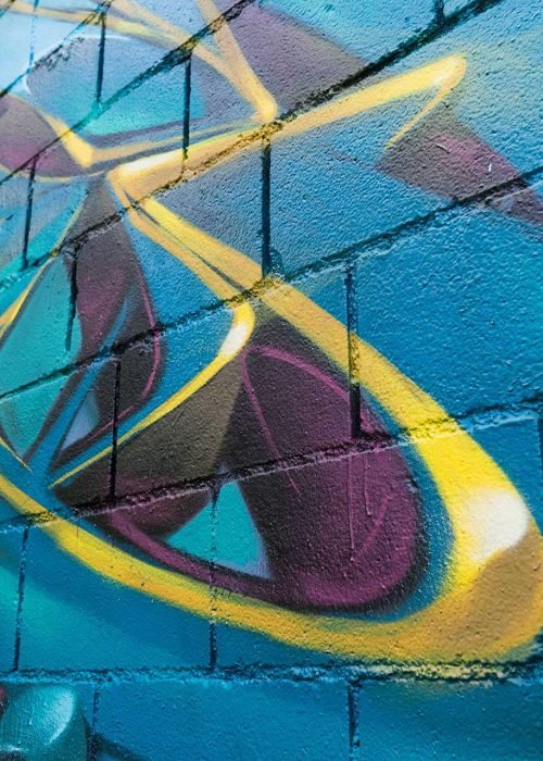 Graffiti tridimensional wildstyle con formas energéticas