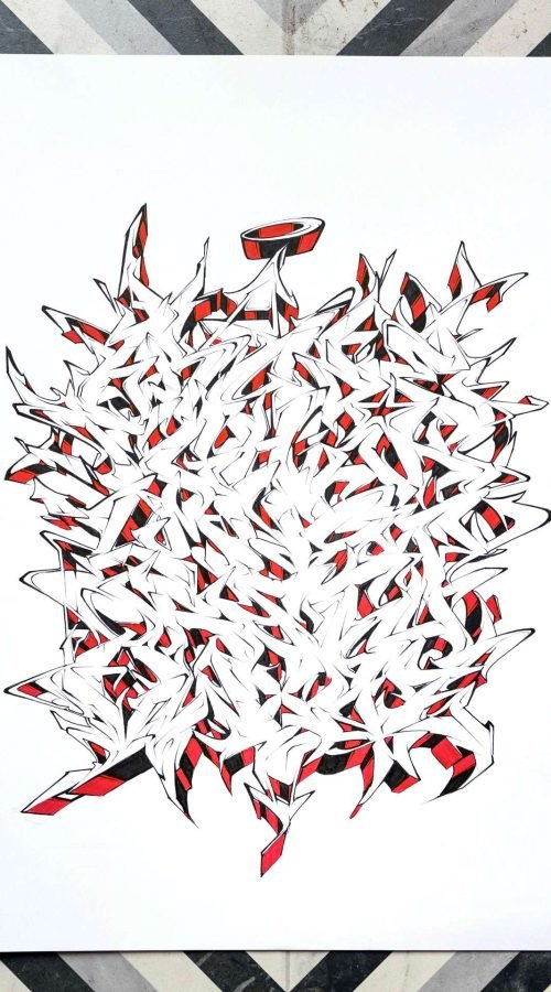 Diseño urbano con letras graffiti tipo abecedario