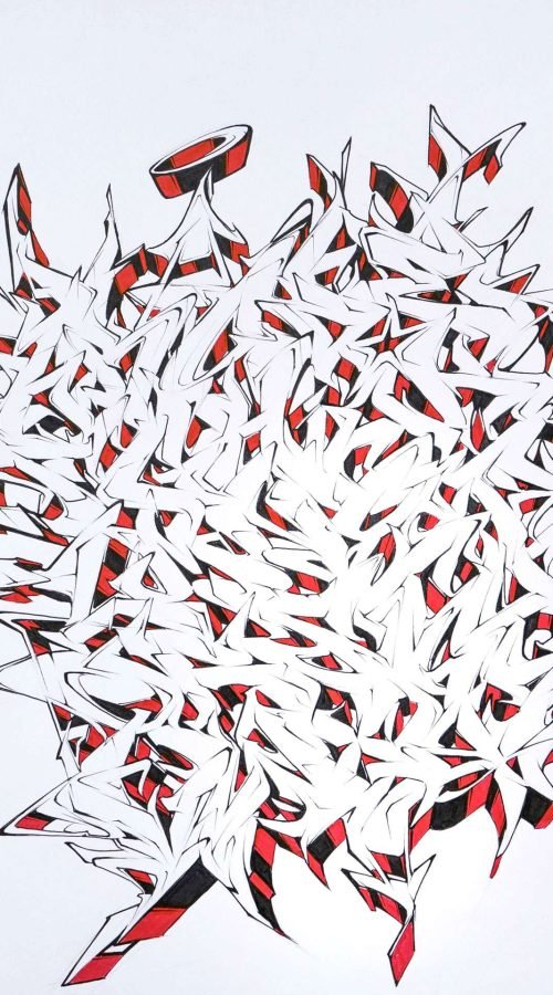 Diseño urbano con letras graffiti tipo abecedario