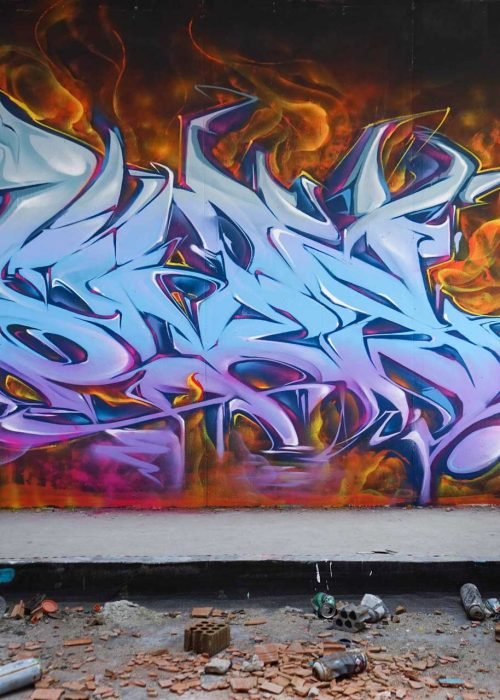 Mural de graffiti de Bob Esponja con estilo malvavisco y colores vibrantes para decorar con humor