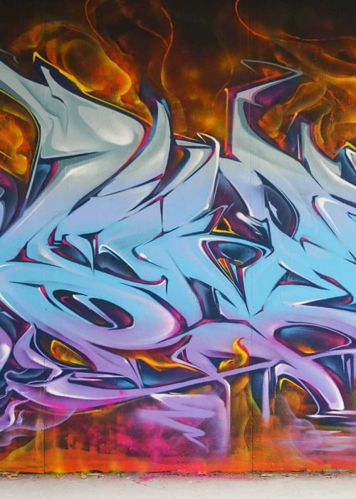 Mural de graffiti de Bob Esponja con estilo malvavisco y colores vibrantes para decorar con humor