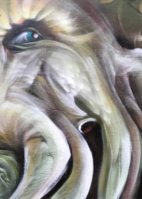 Graffiti realista de Davy Jones de Piratas del Caribe con tentáculos