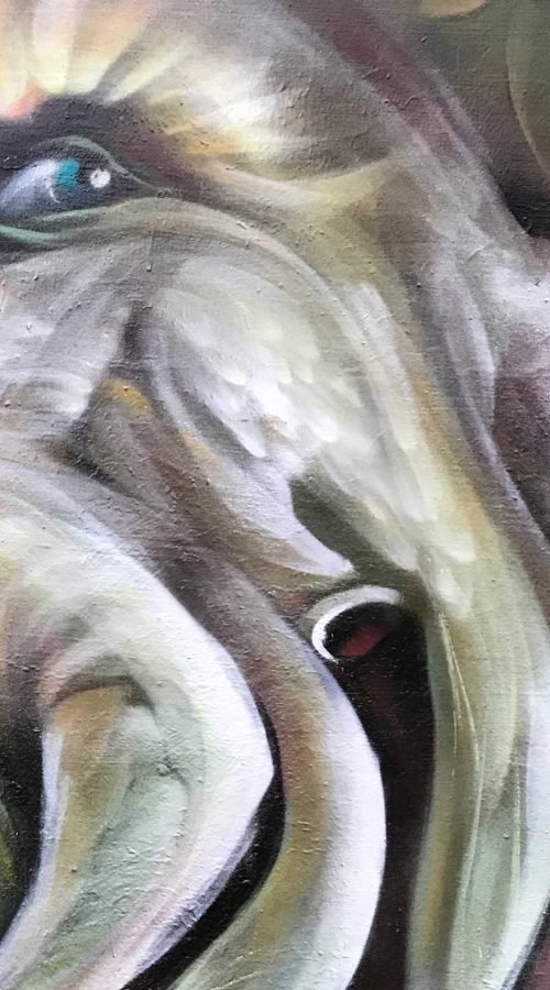 Graffiti realista de Davy Jones de Piratas del Caribe con tentáculos