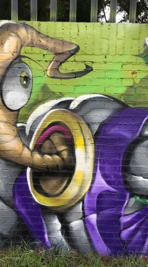 Mural Graffiti earth worm jim
