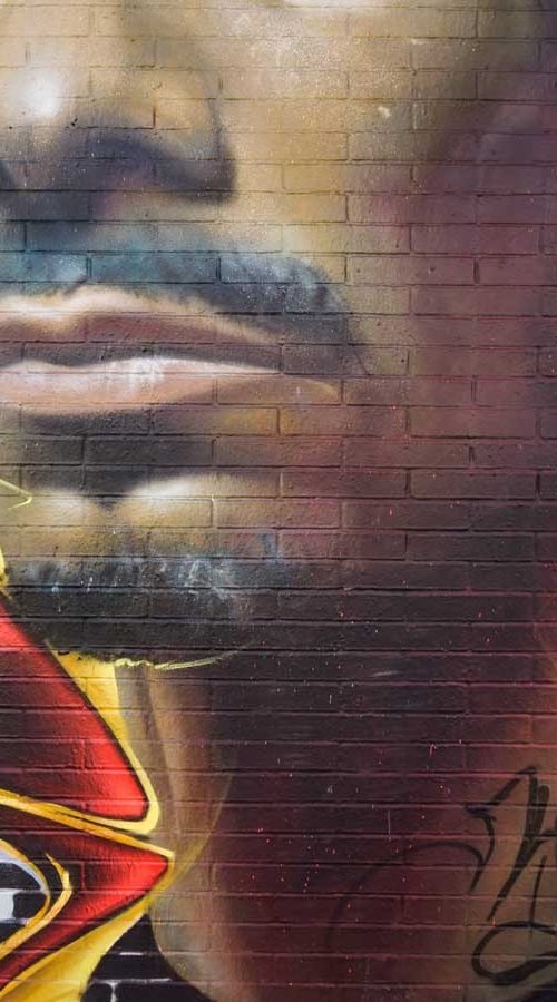 Mural de Snoop Dogg en el festival Hip Hop Street Vícar organizado por el Ayuntamiento