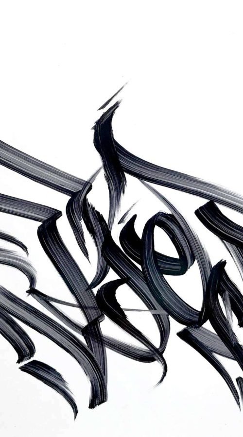 Tag graffiti artístico con trazo fluido y original