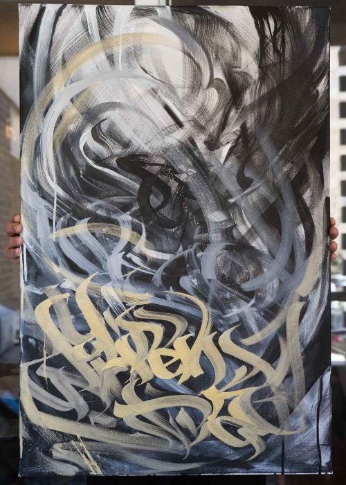 Tag mural con letras graffiti y firma personalizada