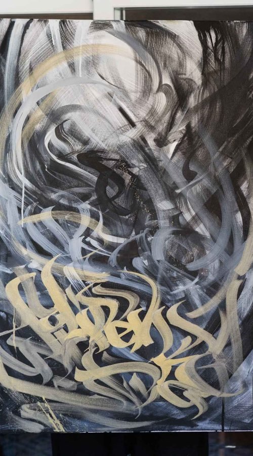 Tag mural con letras graffiti y firma personalizada