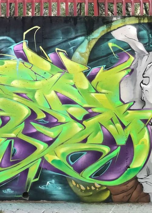 Mural Graffiti lizard spiderman