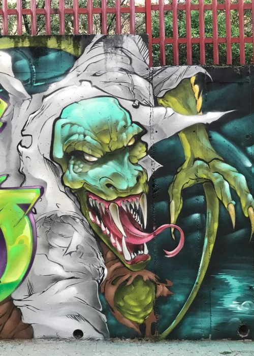 Mural Graffiti lizard spiderman