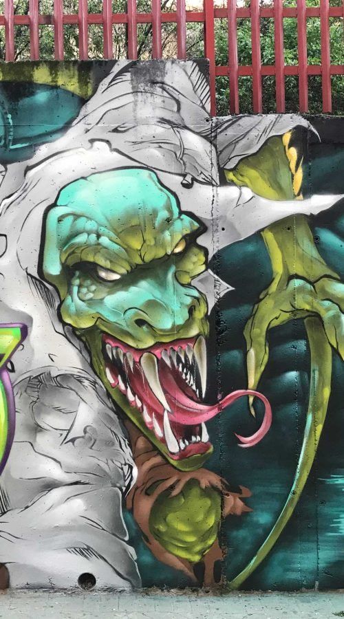 Mural Graffiti lizard spiderman