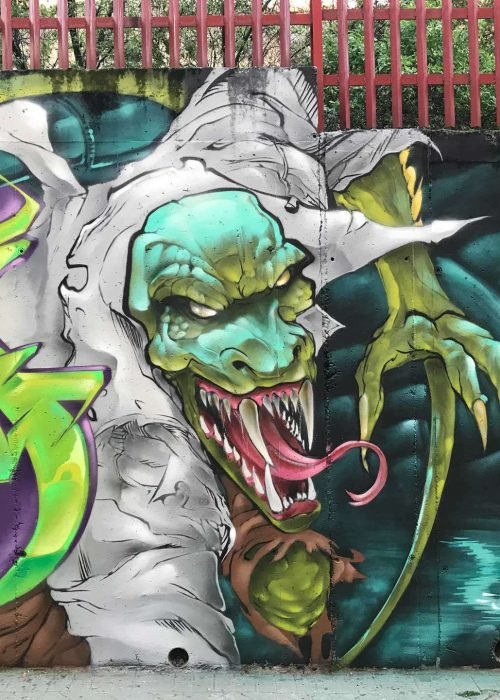 Mural Graffiti lizard spiderman