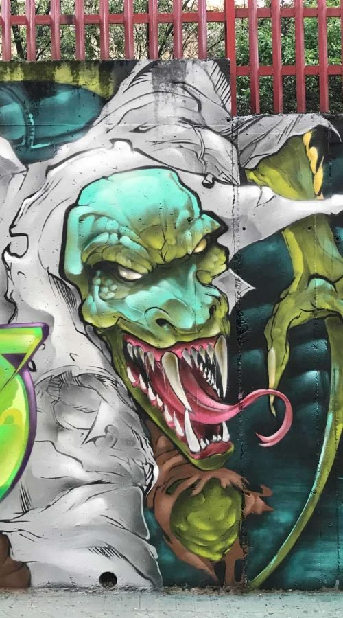 Mural Graffiti lizard spiderman