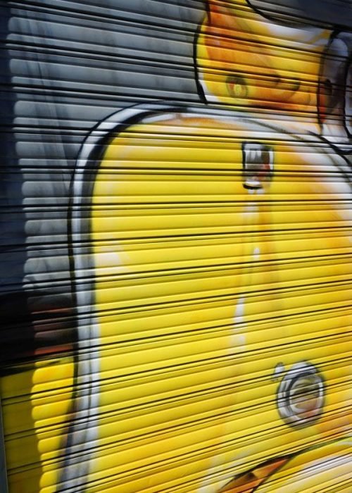 Mural Vespa amarilla Gala Puente Alcocer