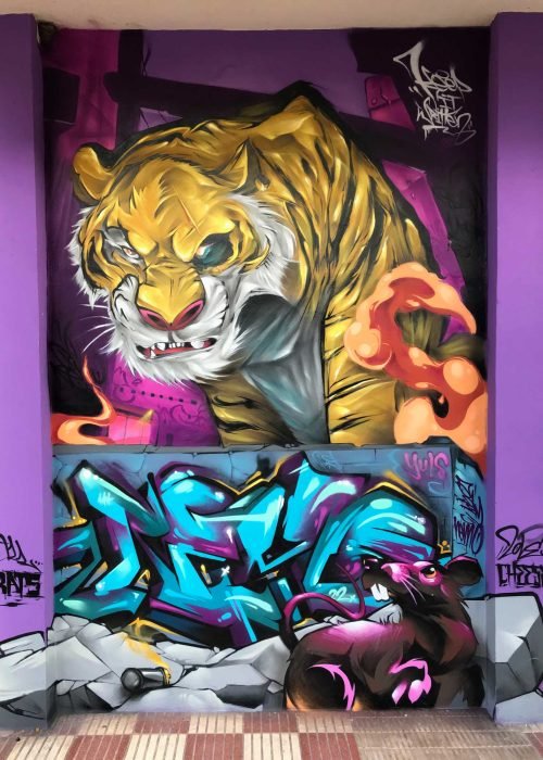 Mural Graffiti tigre