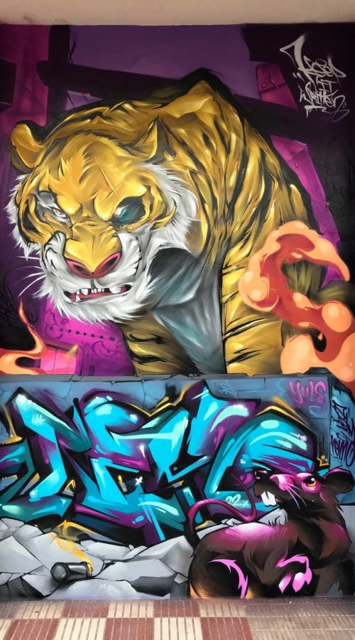 Mural Graffiti tigre