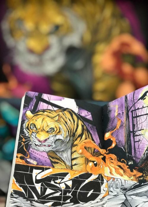 Mural Graffiti tigre