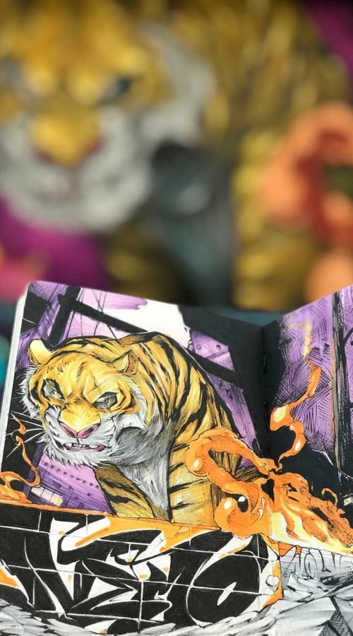 Mural Graffiti tigre