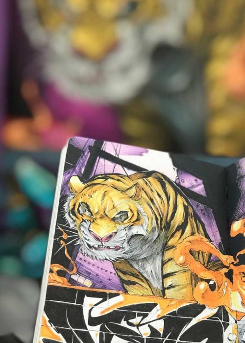 Mural Graffiti tigre