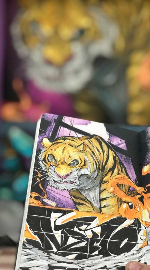 Mural Graffiti tigre