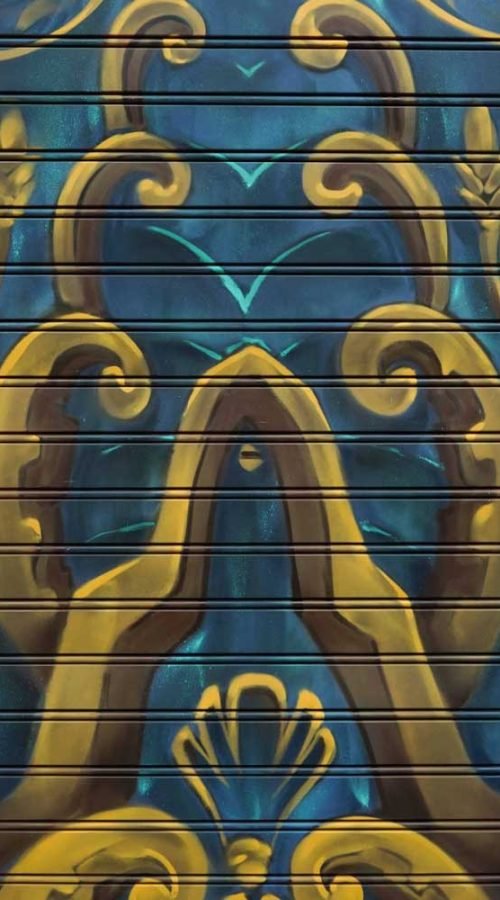 Mural de Akira Books con trampantojo, Nagini y pósters de Harry Potter