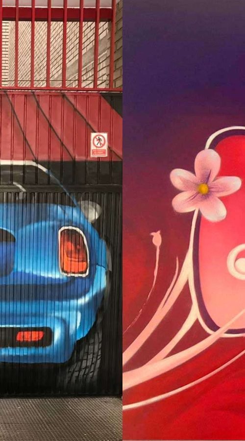 Resumen de murales en cierres metálicos y paredes para negocios con distintos estilos de graffiti