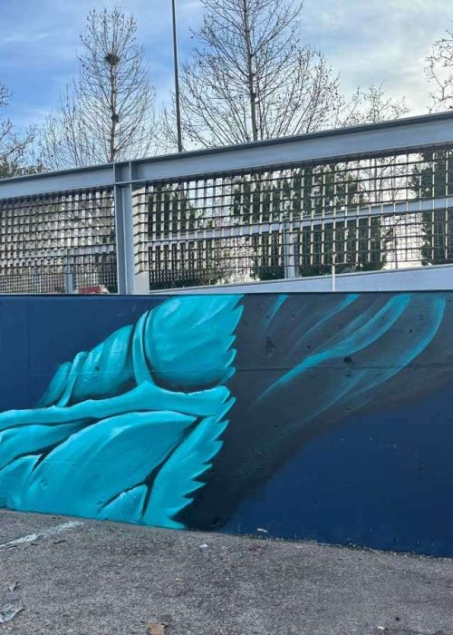 mural graffiti en parking