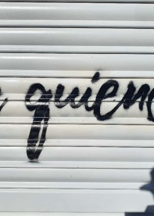 Graffiti en cierre de persiana para AFAN en Pamplona