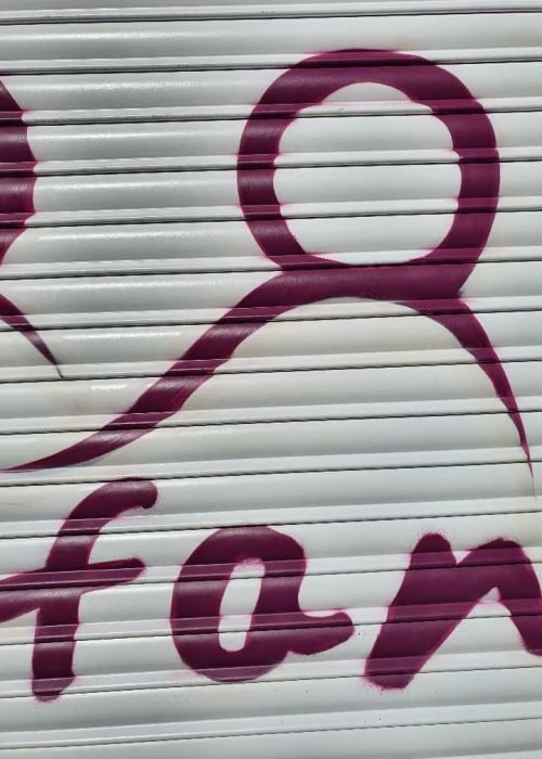 Graffiti en cierre de persiana para AFAN en Pamplona