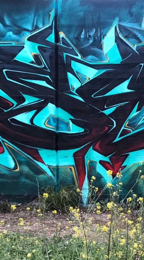 Mural realista de Lagertha y barco vikingo en tormenta