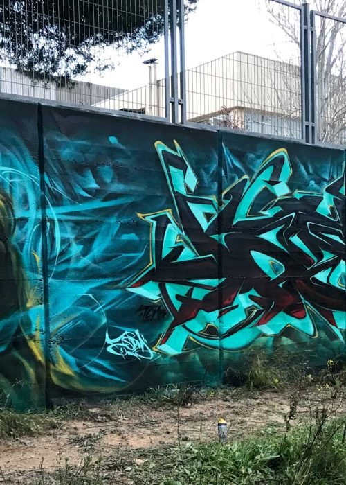 Mural realista de Lagertha y barco vikingo en tormenta