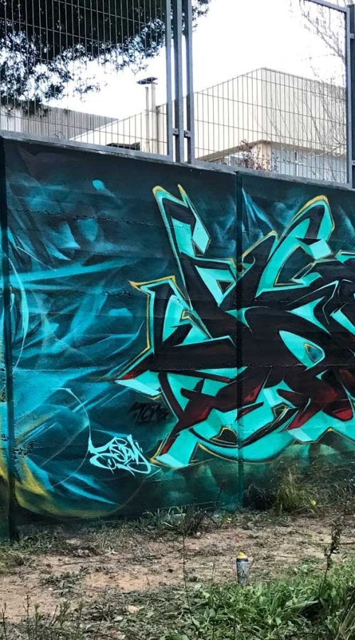 Mural realista de Lagertha y barco vikingo en tormenta