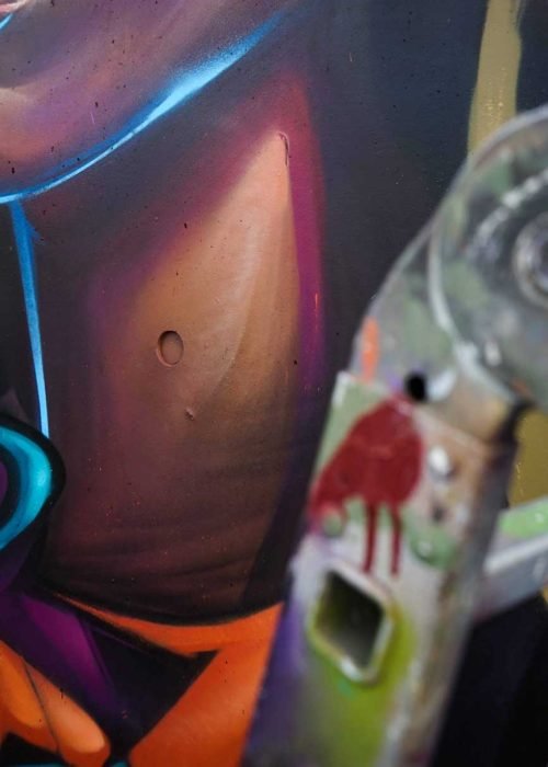 Graffiti urbano en Wiesbaden para inauguración de skatepark