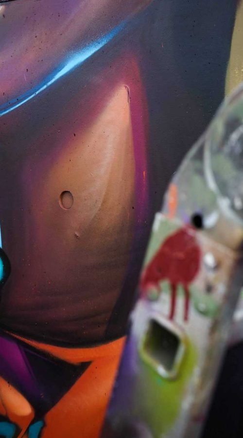 Graffiti urbano en Wiesbaden para inauguración de skatepark